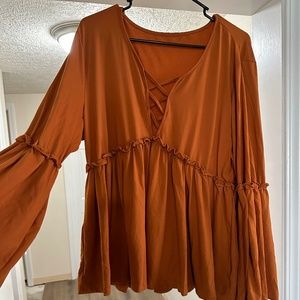 Shein 3X Burnt Orange Blouse